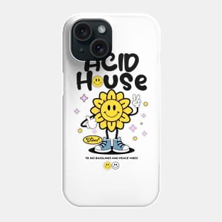 ACID HOUSE  - Peace Vibe Flower (black) Phone Case