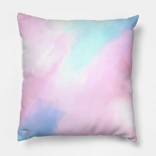 Elegant Pastel Blue Pink Watercolor Painting Pillow