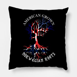 American Grown with Norwegian Roots Pillow