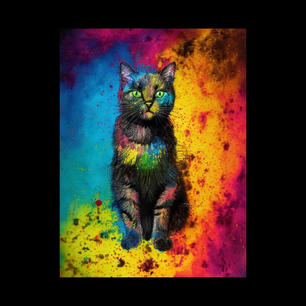 Trippy Colorful Cat by Trip Tank