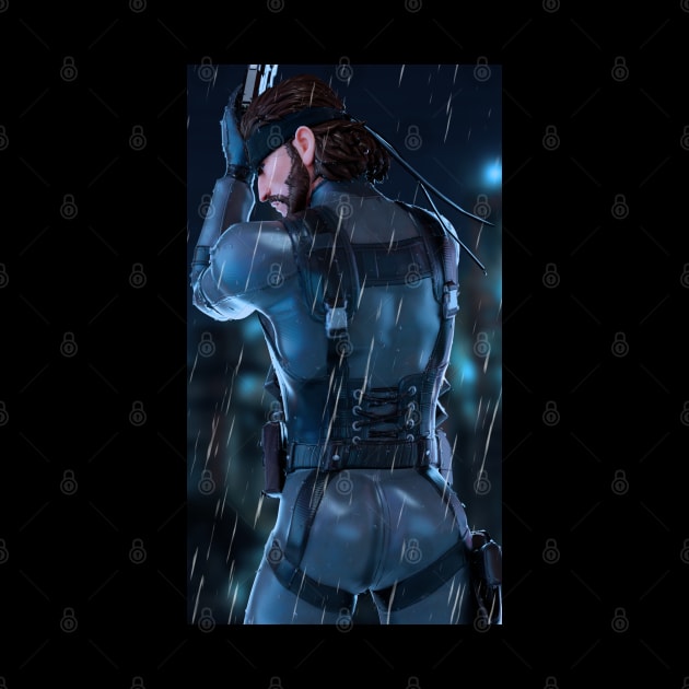Solid Snake in the rain by James-Cr