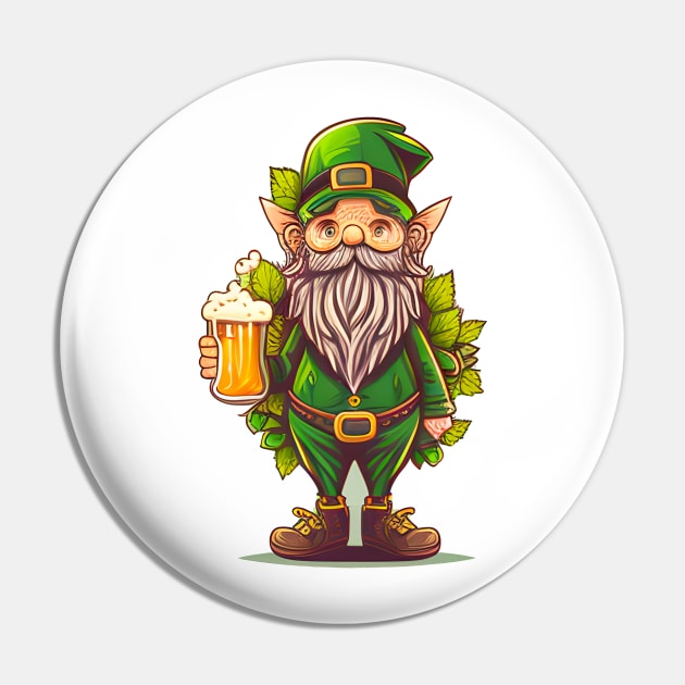 Party Leprechaun Beer Lover's Leprechaun for St. Patick's Day Pin by Freeman Thompson Weiner