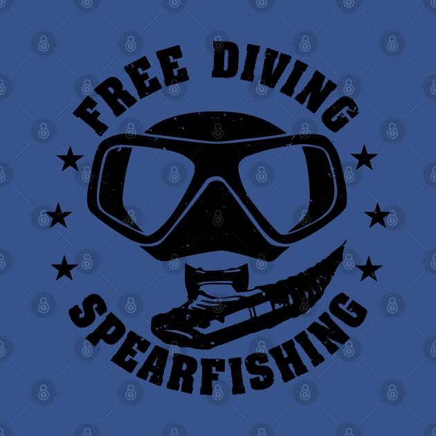 Free Diving Spearfishing Scuba Diver by HiDearPrint