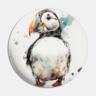 Puffin Bird Portrait Animal Painting Wildlife Outdoors Adventure Pin