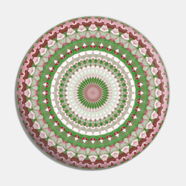 Boho Groovy Intricate Christmas Mandala Pin by Kaleiope_Studio