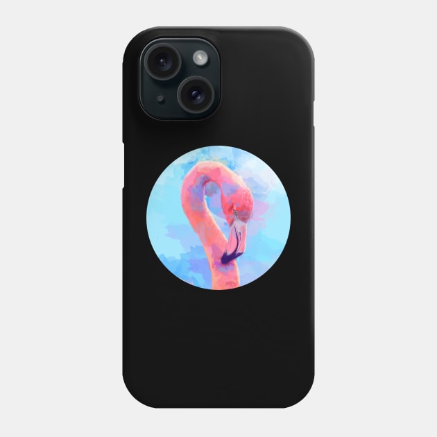 Flamingo Dream - Bird Digital Illustration Phone Case by Flo Art Studio