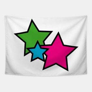 Stars Neon Colors Pink Blue Green Tapestry