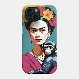 Frida's Jungle Harmony: Colorful Portrait Phone Case