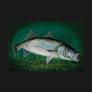 Striped Bass Fishing Art Print T-Shirt