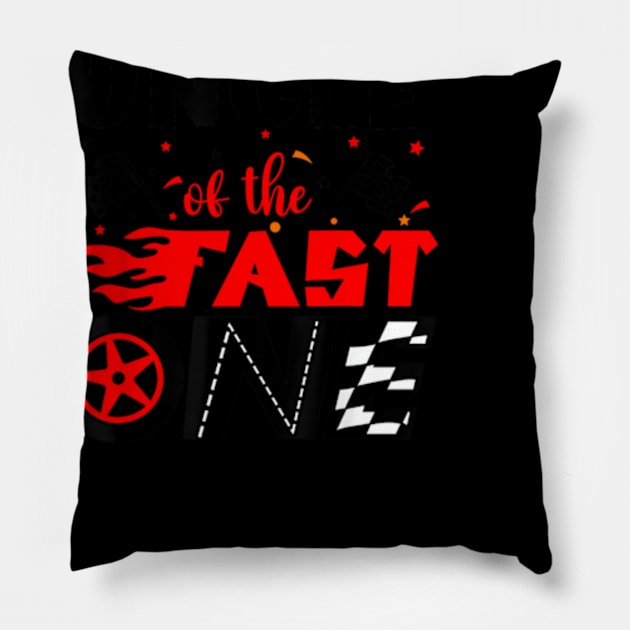 Uncle Of The Fast One 1st Birthday Racing Car Matching Pillow by Searlitnot