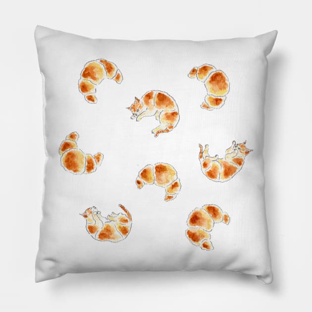 Croissant Kittens Pillow by TOCOROCOMUGI