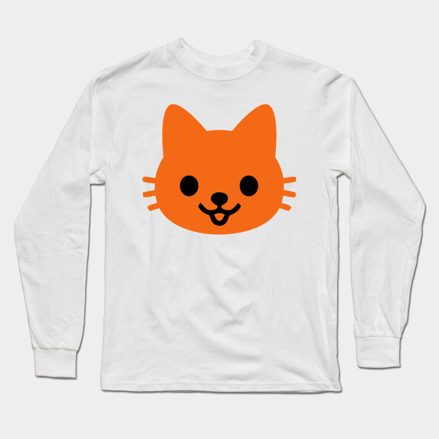 Happy Kitten Cat Face Emoticon Emoji Long Sleeve T Shirt