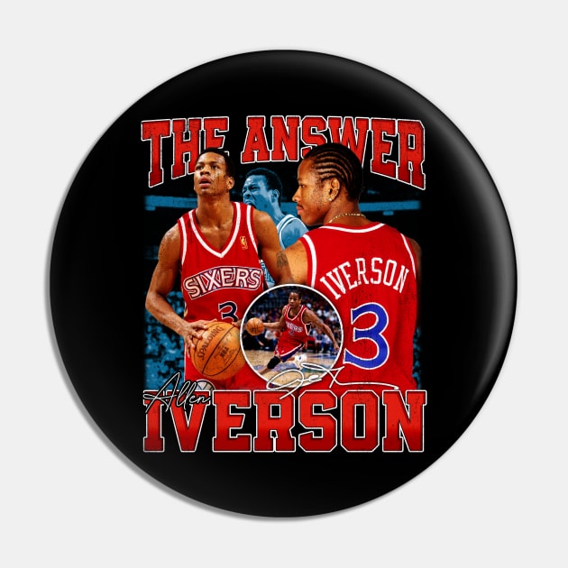 Allen Iverson The Answer Basketball Signature Vintage Retro 80s 90s Bootleg Rap Style Pin by CarDE