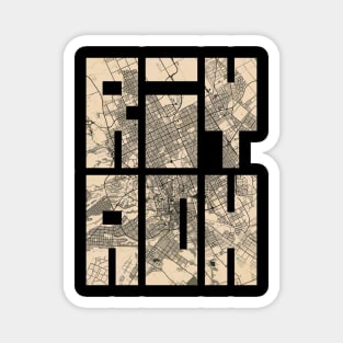 Riyadh, Saudi Arabia City Map Typography - Vintage Magnet