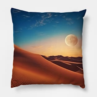 Desert Sand Land Serene Landscape Pillow