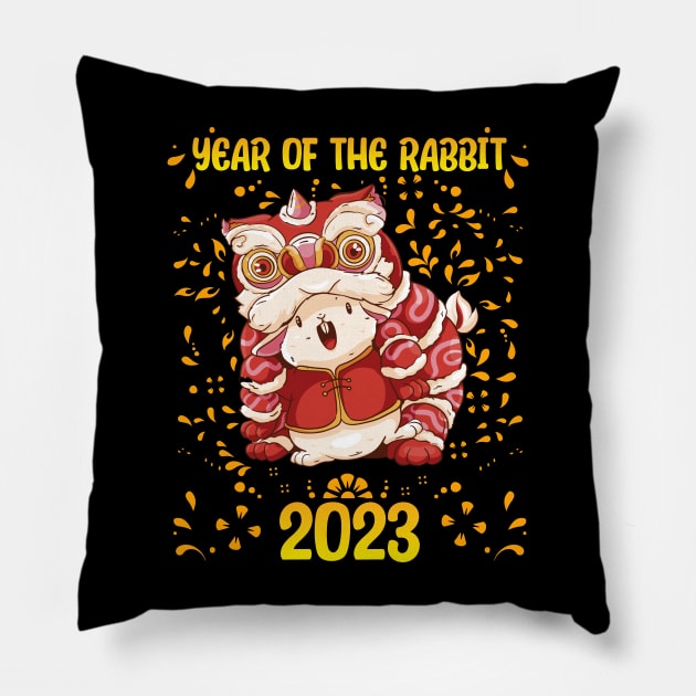 Good Luck Zodiac Happy Chinese New Year of the Rabbit Pillow by star trek fanart and more