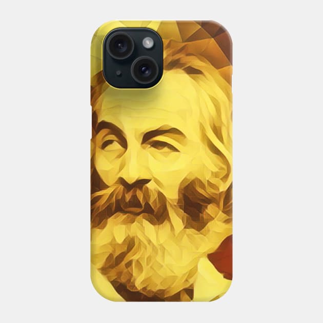 Walt Whitman Golden Portrait | Walt Whitman Artwork 11 Phone Case by JustLit