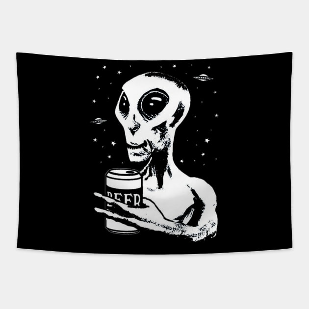 drink with ufo Tapestry by DerrickDesigner