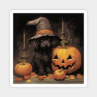 Black Dog Halloween Magnet