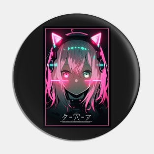 Anime Cat Girl Pink | Quality Anime Design | Chibi Cat Girl Miaw | Manga Anime Art Pin