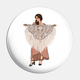 Macramé Lady Pin