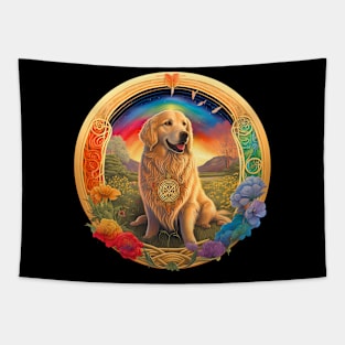 Golden Retriever in a Garden 2 Tapestry