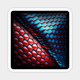 Snake pattern, with pattern, SciFi, scale pattern, red and blue Magnet