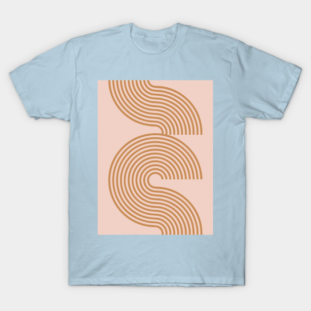 Disover Terra Pink Arch Line Pattern Retro 70s - Pink Lines - T-Shirt