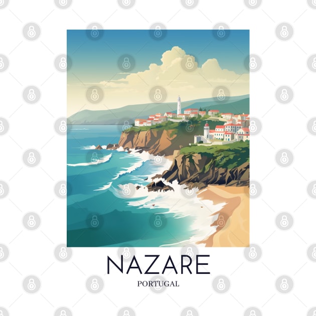 A Pop Art Travel Print of Nazare - Portugal by Studio Red Koala