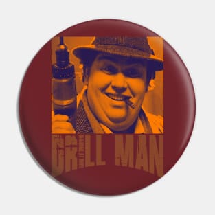 John Candy With a Drill // Halftone style Pin