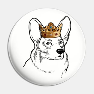 Cardigan Welsh Corgi Dog King Queen Wearing Crown Pin