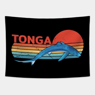 Blue Shark Kingdom of Tonga Vintage Travel Design Tapestry