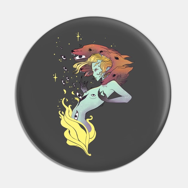 Fire Witch With Wolves Pin by cellsdividing