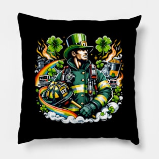 Firefighter St Patricks Day Fire Fire Dept Pillow