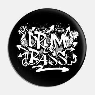 DRUM AND BASS  - Graffiti Steez (grey/white) Pin