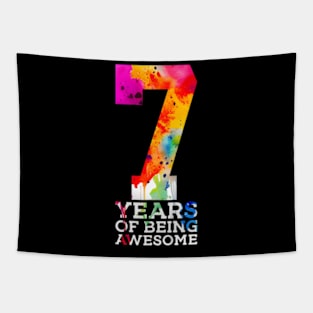 Kids 7 Years Of Being Awesome 7Th Birthday Tapestry