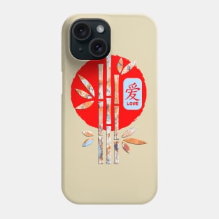 Japanese Love Kanji Word Symbol Bamboo Enso Circle 226 Phone Case