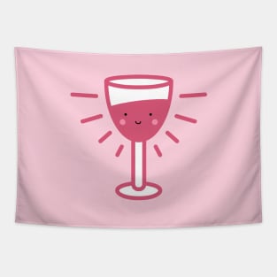 Kawaii Rose Wine Glass Tapestry