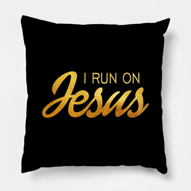 I run on jesus Pillow by Dhynzz