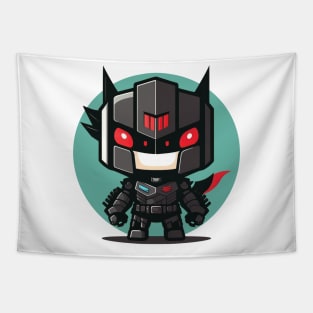 Colourful Japanese ninja warrior mech robot modern kawaii style illustration Tapestry