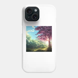 Sakura in Sunlit Forest Phone Case