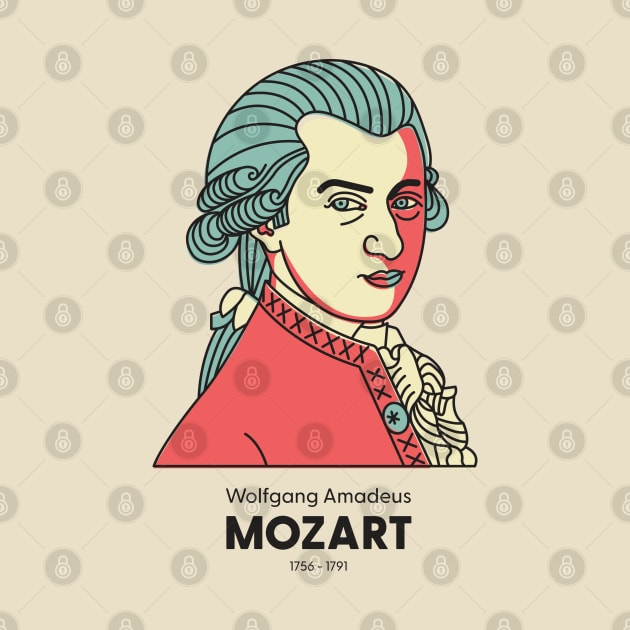 Wolfgang Amadeus Mozart - Famous classic musician by GreissDesign