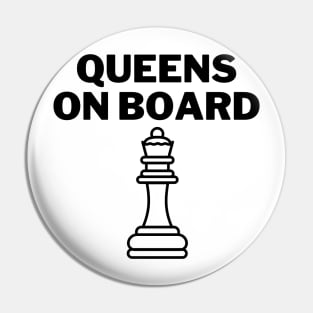 Chess Queens On board Pin