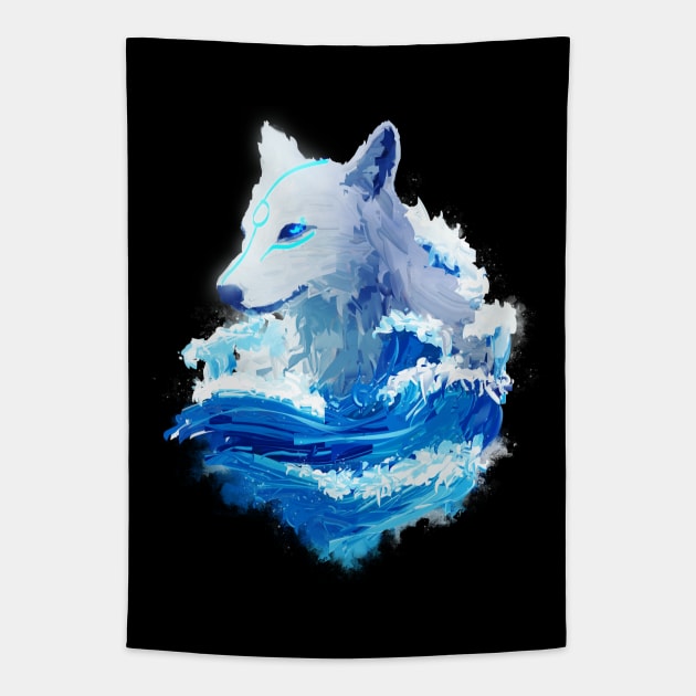 Wolf Wave Tapestry by seerlight