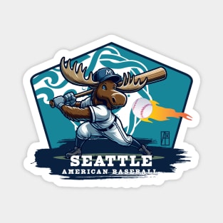 USA - American BASEBALL - Seattle - Baseball mascot - Seattle baseball Magnet