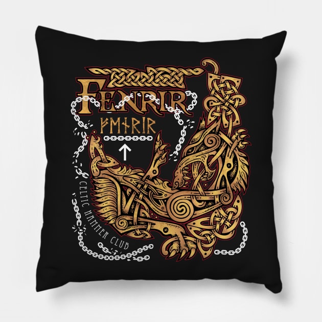 Fenrir: Ragnarok Viking Monster Wolf Pillow by celtichammerclub