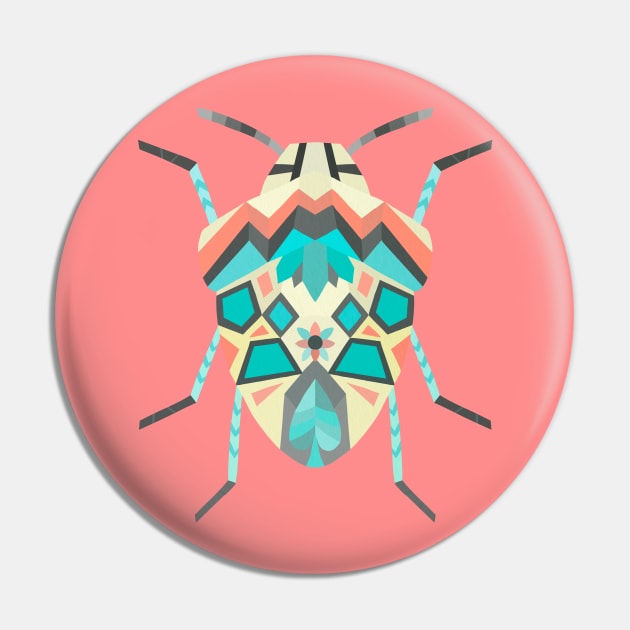 Geometric Tropical Beetle Bug in Digital Pin by narwhalwall