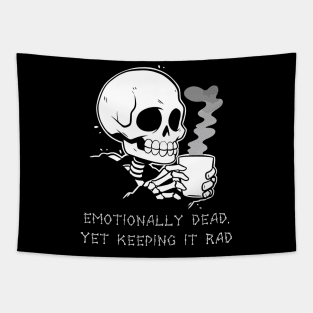 Funny Skeleton Lazy Costume Goth Men Women Funny Halloween Tapestry