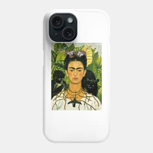 Frida Kahlo Self-Portrait with Thorn Necklace and Hummingbird 1940 Art Print Phone Case