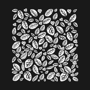 Pattern with leaves white T-Shirt